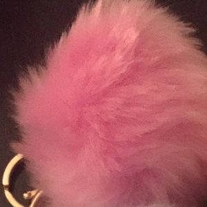Pom Pom Gold Plated Keychain Lobster Clasp